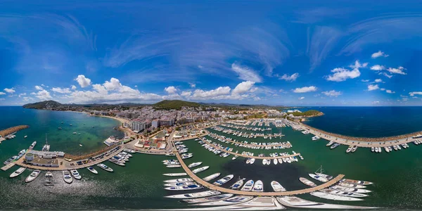 Luchtdrone 360 Graden Panoramische Bol Luchtfoto Van Het Prachtige Strand — Stockfoto