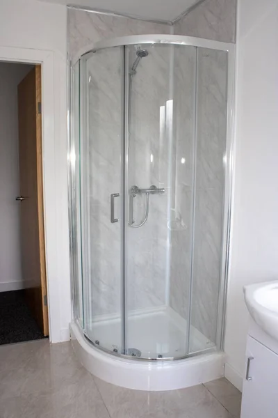 Typical shower in a British bathroom