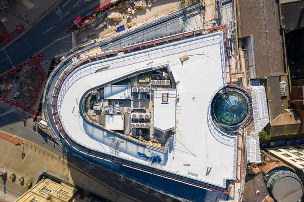 Luftbild Von Oben Nach Unten Von Renovierungsarbeiten Majestic Gebäude Stadtzentrum — Stockfoto
