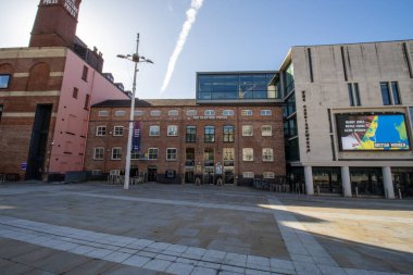 Leeds UK, 17 Eylül 2019: İngiltere 'nin Batı Yorkshire' daki Leeds kentinin fotoğrafı, Leeds Şehir Merkezi 'ni gösteriyor.