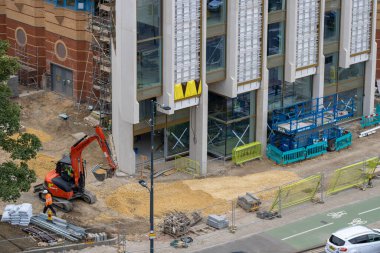 Leeds Center 18 Temmuz 2019: Leeds Şehir Merkezi 'ndeki Leeds Tiyatrosu' nda inşaat çalışmaları yapılıyor..