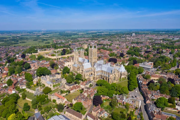 Imágenes Aéreas Catedral Lincoln Lincoln Minster Centro Lincoln East Midlands — Foto de Stock