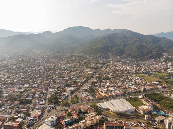 Fotos Aéreas Hermosa Playa Pueblo Puerto Vallarta México Ciudad Está — Foto de Stock