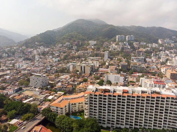 Fotos Aéreas Hermosa Ciudad Puerto Vallarta México Ciudad Está Costa — Foto de Stock