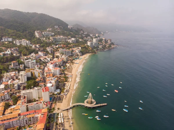 Fotos Aéreas Del Muelle Conocido Como Playa Los Muertos Hermoso — Foto de Stock