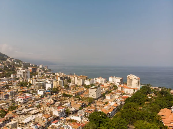 Fotos Aéreas Hermosa Ciudad Puerto Vallarta México Ciudad Está Costa — Foto de Stock