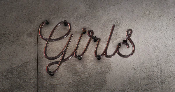 Πινακίδα Νέον Που Λέει Ότι Λέξη Κορίτσια Πινακίδα Έχει Σβηστεί — Φωτογραφία Αρχείου