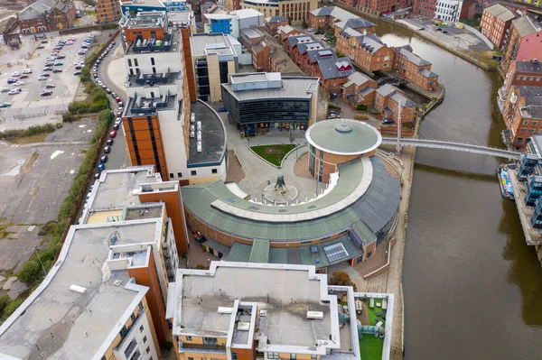Luchtfoto Van Het Gebied Het Centrum Van Leeds Bekend Als — Stockfoto