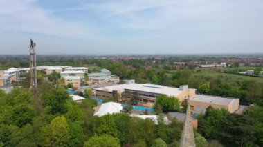 York Üniversitesi, North Yorkshire, UK Akademik Eğitim ve Araştırma Kurumu 'nun 1963 yılında kurulmuş olan New York şehrindeki modern kampüs kolej binalarının hava görüntüleri.