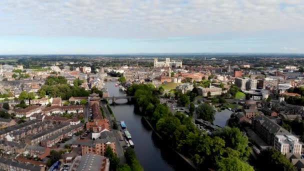 Rekaman Udara Dari Kota York Yang Terletak Inggris Timur Laut — Stok Video