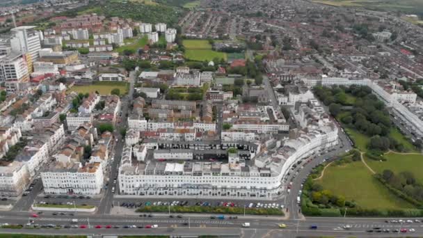 Flygbilder Brighton Och Hove Centrum Visar Hotell Pensionat Lokala Företag — Stockvideo