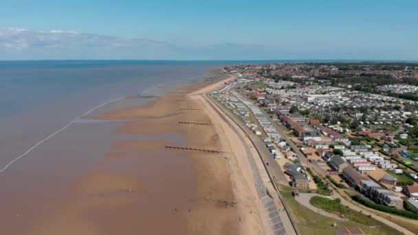 Imágenes Aéreas Ciudad Costera Británica Hunstanton Norfolk Volando Través Hermosa — Vídeos de Stock