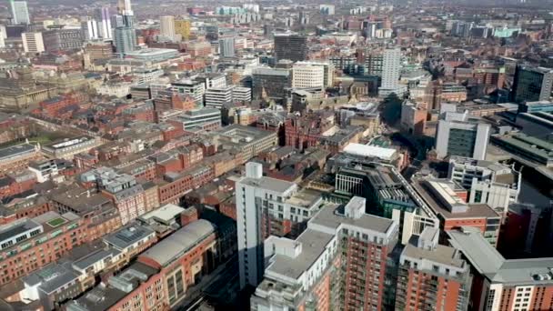 Foto Aérea Ciudad Británica Leeds West Yorkshire Reino Unido Mostrando — Vídeo de stock