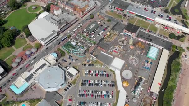 Filmagem Aérea Cidade Britânica Beira Mar Skegness Localizada Distrito East — Vídeo de Stock