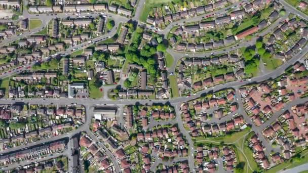 Luftaufnahmen Der Britischen Stadt Middleton Leeds West Yorkshire Zeigen Typische — Stockvideo