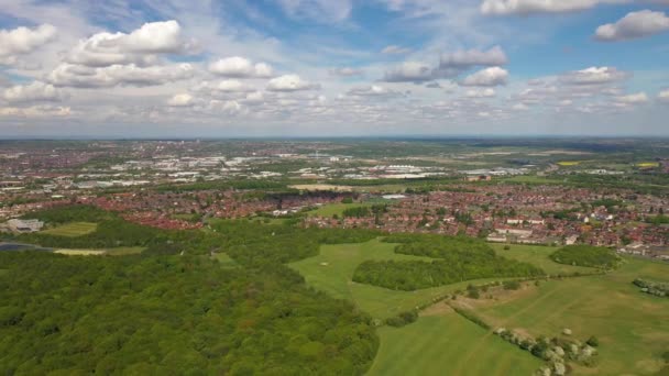 Imágenes Aéreas Del Pueblo Middleton Leeds West Yorkshire Desde Parque — Vídeo de stock