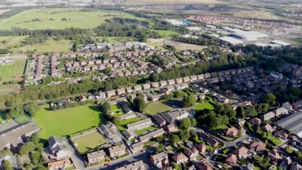 Nagrania Lotnicze Brytyjskiego Miasta Pontefract Położonego Wakefield West Yorkshire Pokazujące — Wideo stockowe