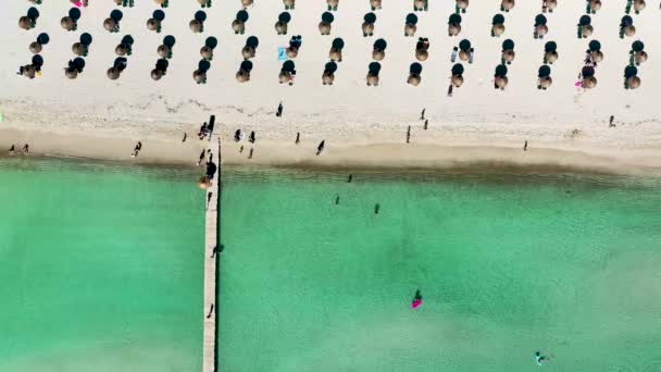 Static Aerial Drone Footage Beach Front Spanish Island Majorca Mallorca — Vídeo de stock