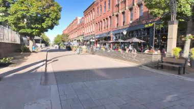 Charlottetown Canada, 7th September 2025: Slow motion footage of the town of Charlottetown which is the capital and largest city of the Canadian province of Prince Edward Island on a sunny day