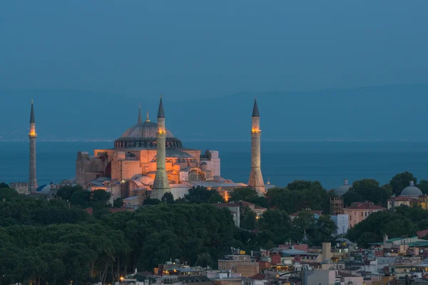 Hagia Sophia v noci — Stock fotografie
