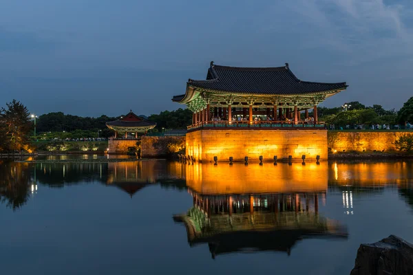 Anapji Pond at Sunset — Stock Photo, Image