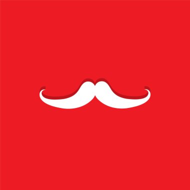 Bıyık düz simge vektör çizim eps10