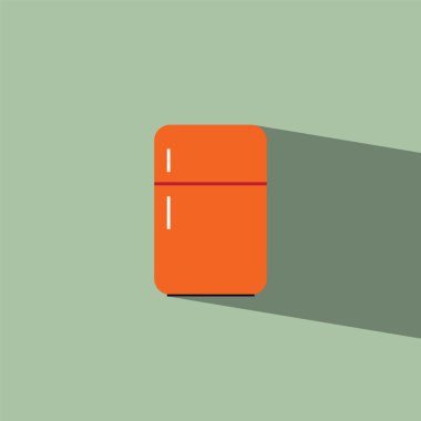 buzdolabı düz simge vektör çizim eps10 