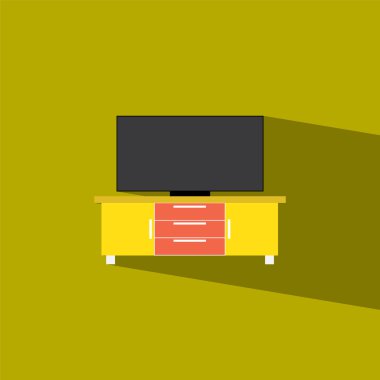 Tablo ve televizyon düz simge vektör çizim eps10