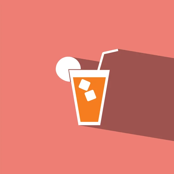 Pomarańczowy sok szkło płaskie ikona wektor ilustracja eps10 — Wektor stockowy