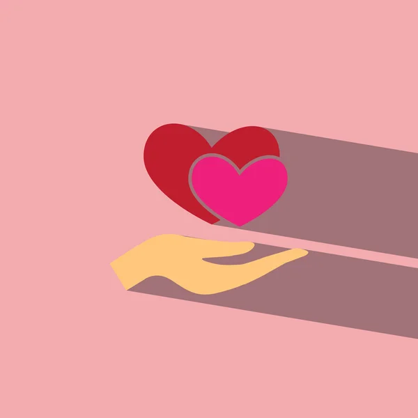 Hand give heart flat icon vector images eps10 — стоковый вектор