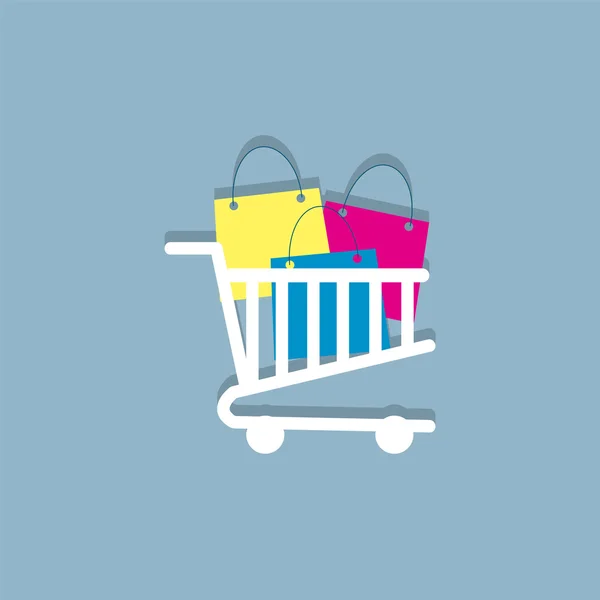 Shopping carts flat icon  vector illustration eps10 — Stock Vector
