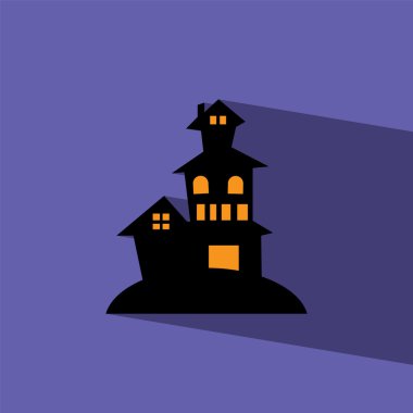 perili ev düz simge vektör çizim eps10  