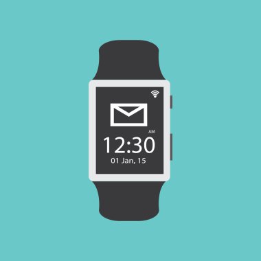 Akıllı izle düz simge vektör çizim eps10