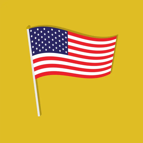 Bandera americana icono plano vector ilustración eps10 — Vector de stock