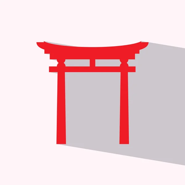 Torii portão plano ícone vetor ilustração eps10 — Vetor de Stock