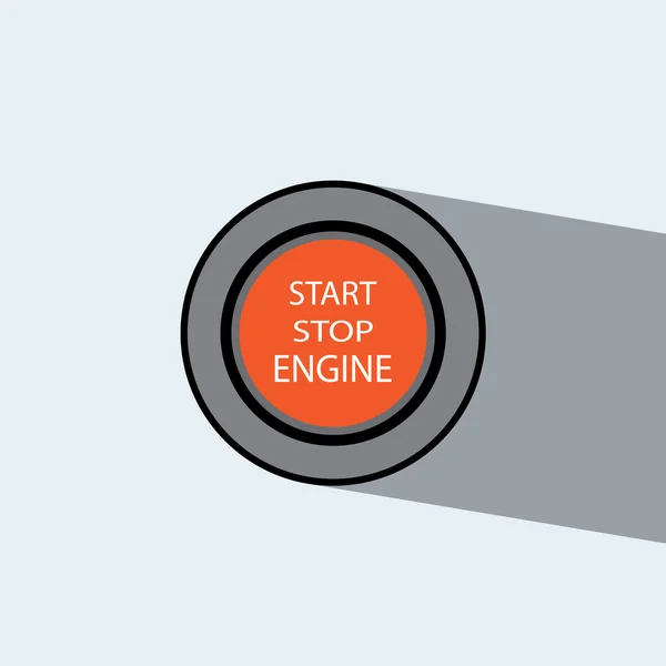 Engine start button flat icon  vector illustration eps10 — Stock Vector