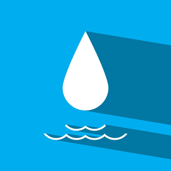 Gota de agua icono plano vector ilustración eps10 — Vector de stock