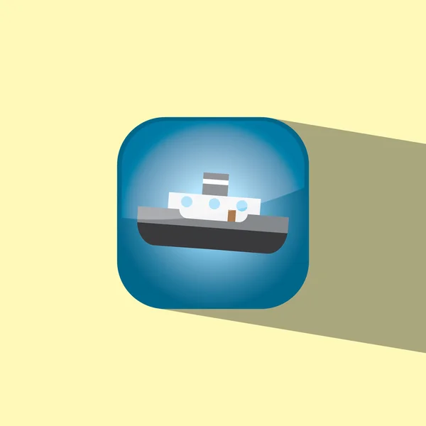 Ship button icon flat  vector illustration eps10 — Stock Vector