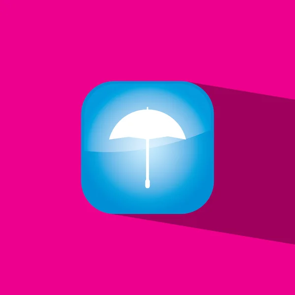 Ícone de botão guarda-chuva plano vetor ilustração eps10 — Vetor de Stock