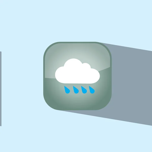 Nube y botón de lluvia icono vector plano ilustración eps10 — Vector de stock