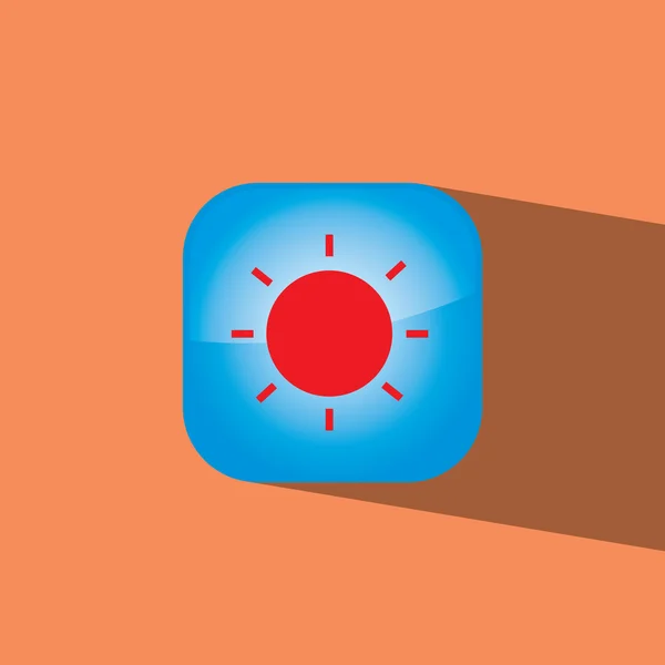 Sun button icon flat  vector illustration eps10 — Stock Vector