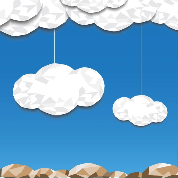 Cloud polygon on sky — Stock Vector