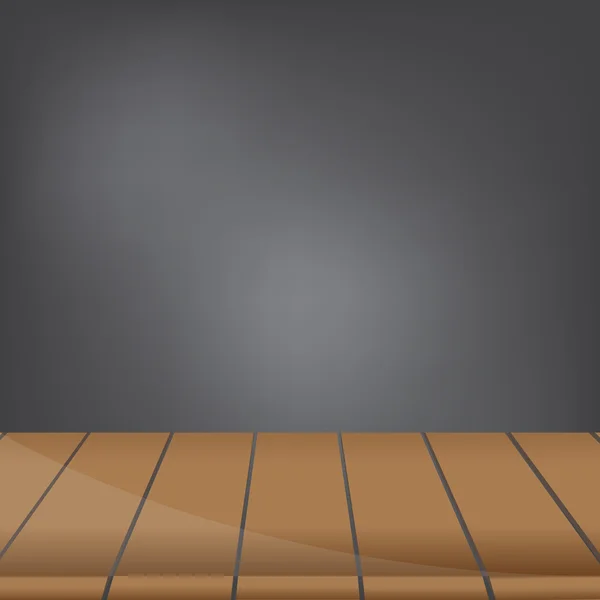 Holzregal auf grauem Hintergrund — Stockvektor