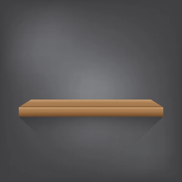 Wood shelf on grey background — Stock Vector