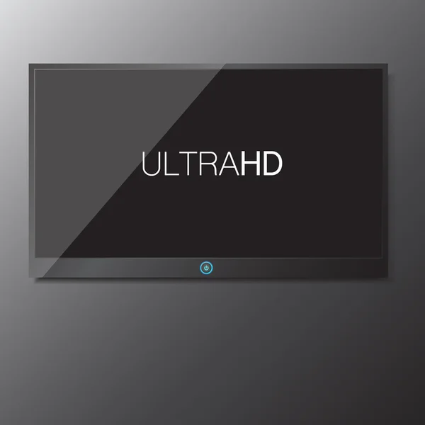 Pantalla led / LCD TV colgando de fondo gris aislado vector ilustración eps 10 — Vector de stock