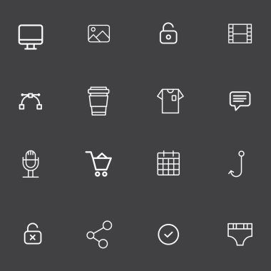 grafik tasarım vektör çizim eps 10 için ayarla anahat simgesini