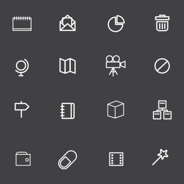 grafik tasarım vektör çizim eps 10 için ayarla anahat simgesini