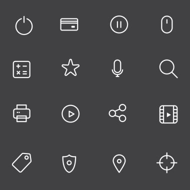 grafik tasarım için ayarla anahat simgesini