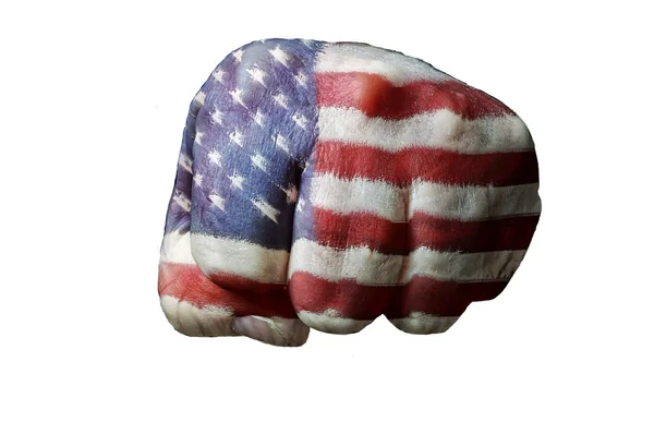 American flag on left fist — Stock Photo, Image