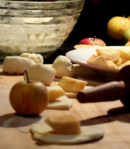 Raw apple dumplings Stock Photo